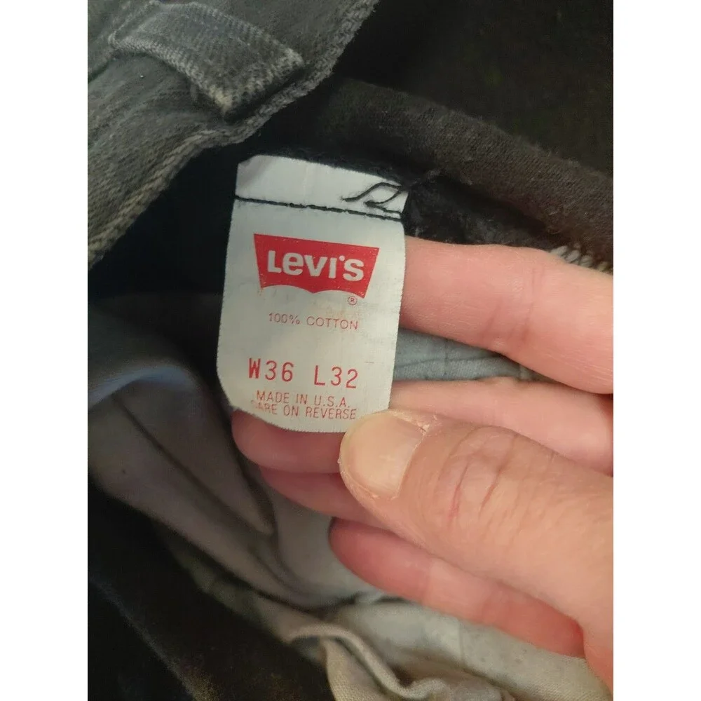 Levi’s 505 Orange Tab Black Denim Jeans 90’s Men’s 36x30 Made in USA Zip Fly
